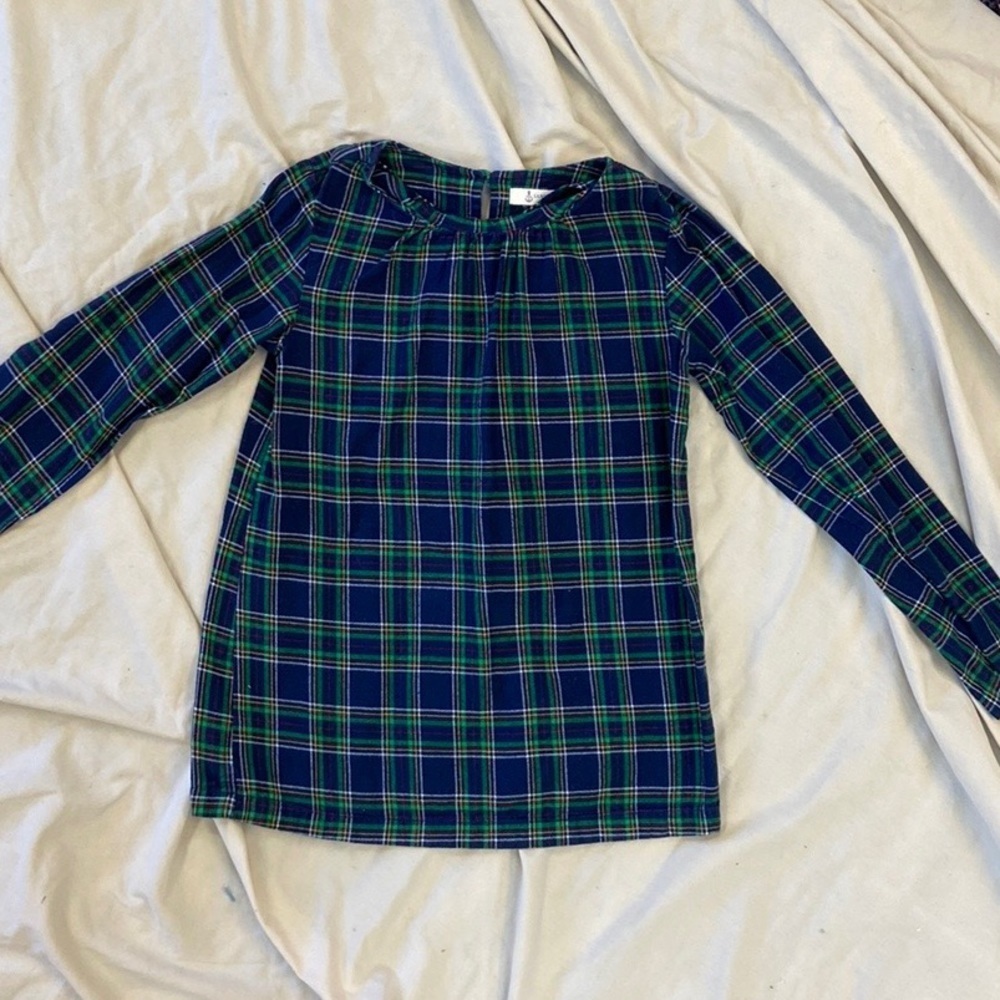 Lands End Plaid Flannel Dress size 8